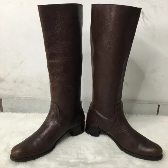 Roberto del Carlo Women's Brown Leather Tall Boots Size 39 1/2