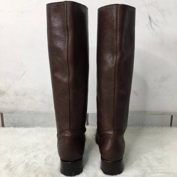 Roberto del Carlo Women's Brown Leather Tall Boots Size 39 1/2