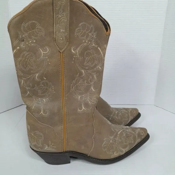 rockin country Collection Western boots Leather‎ Embroidered Women Sz 8.5