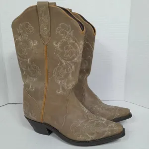 rockin country Collection Western boots Leather‎ Embroidered Women Sz 8.5