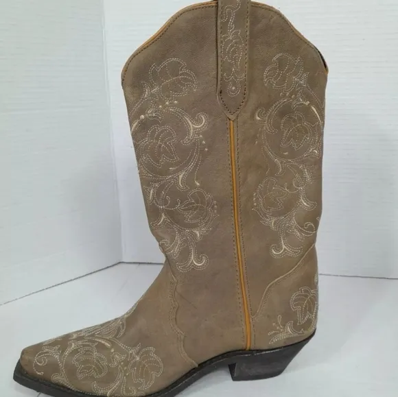 rockin country Collection Western boots Leather‎ Embroidered Women Sz 8.5