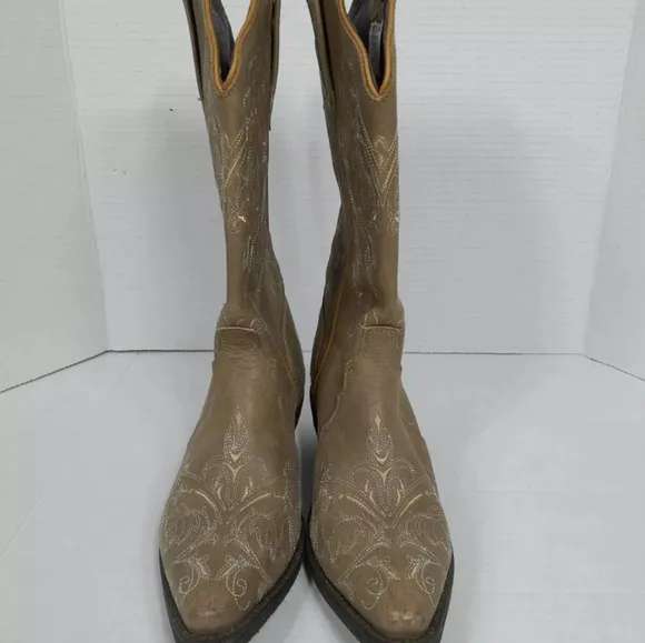 rockin country Collection Western boots Leather‎ Embroidered Women Sz 8.5
