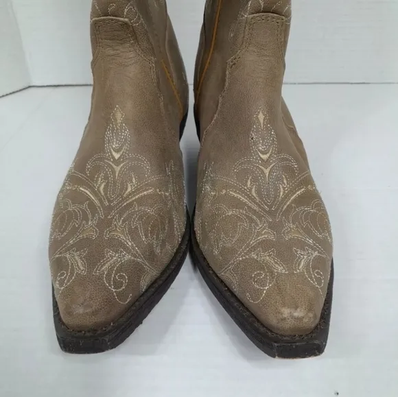 rockin country Collection Western boots Leather‎ Embroidered Women Sz 8.5