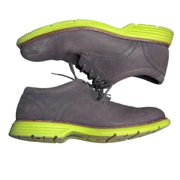 Rockport Men's Castlerock Lime Green Total Motion Plain Toe Lace Up Shoes Sz 10