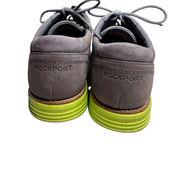 Rockport Men's Castlerock Lime Green Total Motion Plain Toe Lace Up Shoes Sz 10