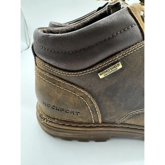 Rockport Trutech Hydro Shield Brown Leather Waterproof Work Boots Men’s Size 10