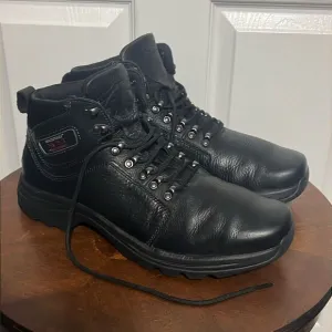 🔥ROCKPORT XCS Hydro-Shield Elkhart Black Leather Waterproof Boots Sz 12 -K70652