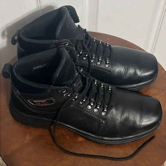🔥ROCKPORT XCS Hydro-Shield Elkhart Black Leather Waterproof Boots Sz 12 -K70652