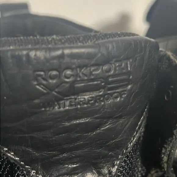 🔥ROCKPORT XCS Hydro-Shield Elkhart Black Leather Waterproof Boots Sz 12 -K70652