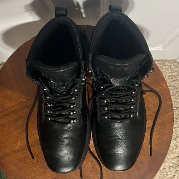🔥ROCKPORT XCS Hydro-Shield Elkhart Black Leather Waterproof Boots Sz 12 -K70652