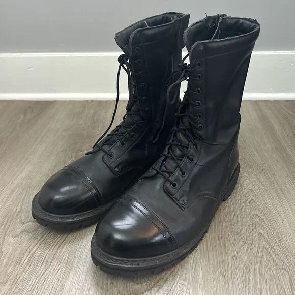 Rocky Men 10” Zipper Paraboot Police Boots Black Leather 2090 Waterproof Sz 12W