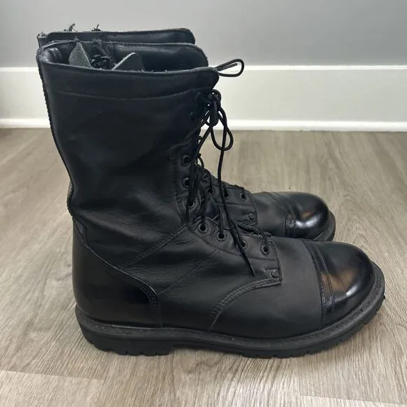 Rocky Men 10” Zipper Paraboot Police Boots Black Leather 2090 Waterproof Sz 12W