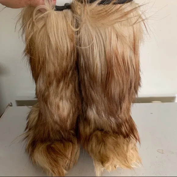 ROLUC IDEAL GOAT FUR HAIR MUKLUK SKI YETI ITALY SNOW BOOTS CHALET APRES