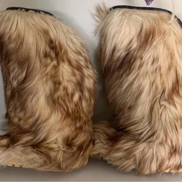 ROLUC IDEAL GOAT FUR HAIR MUKLUK SKI YETI ITALY SNOW BOOTS CHALET APRES