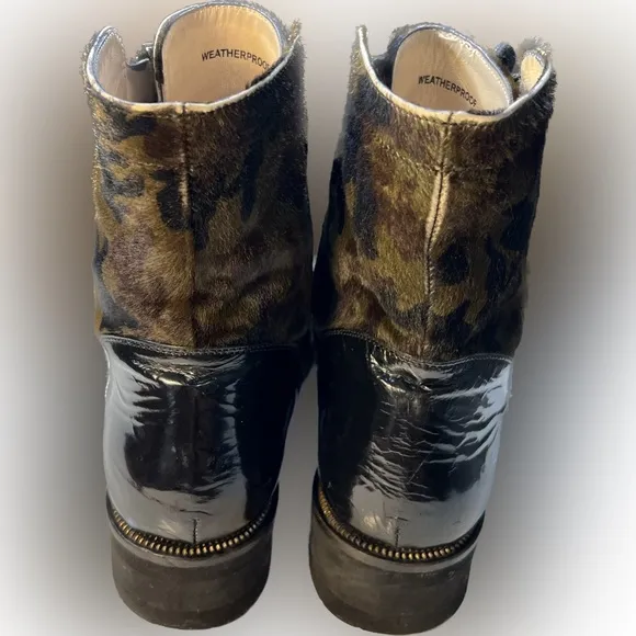 Ron White Boots | Tiffany Combat Boots | Camouflage Fur &amp; Leather Detailing