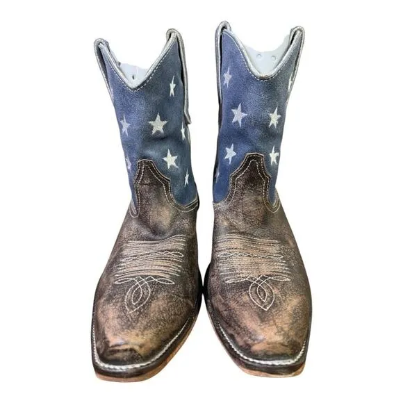 Roper American Beauty Flag Ankle Cowboy Boot Women size 10