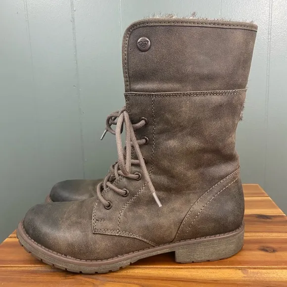 Roxy - Powell Lace Up Combat Boots - 10