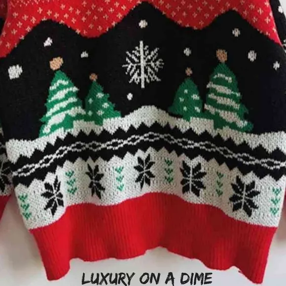 Rudolph Merry Xmas Reindeer Knit Holiday Fair Isle Christmas Night Sweater Shirt