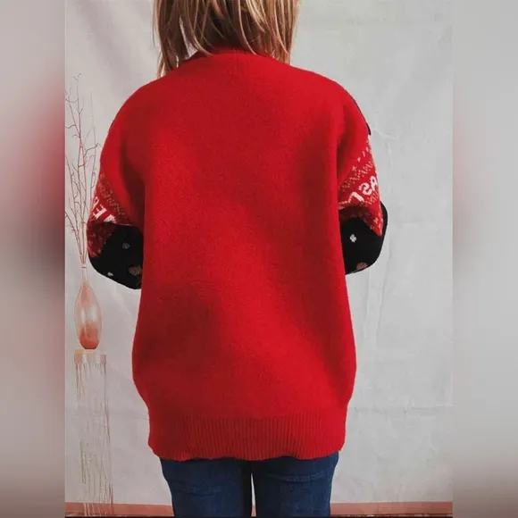 Rudolph Merry Xmas Reindeer Knit Holiday Fair Isle Christmas Night Sweater Shirt