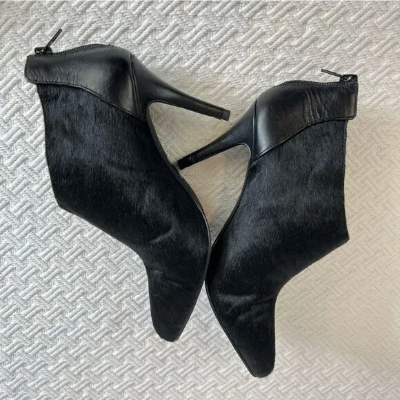 RW&amp;CO. Western calf hair ankle boots heels booties leather black size 6