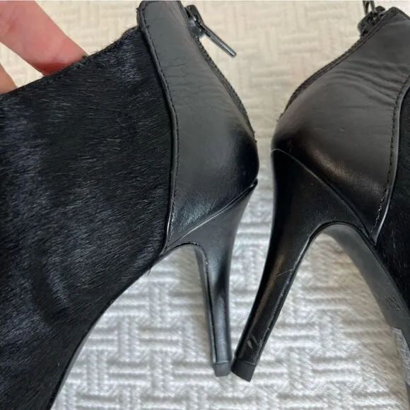 RW&amp;CO. Western calf hair ankle boots heels booties leather black size 6