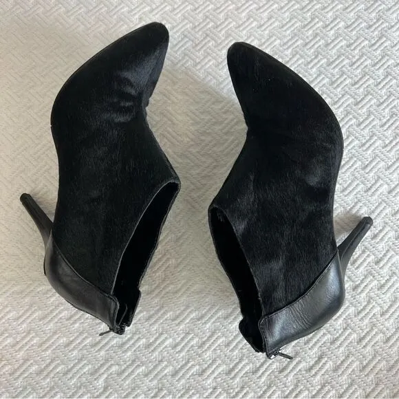 RW&amp;CO. Western calf hair ankle boots heels booties leather black size 6