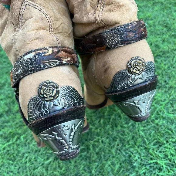 ❣️SALE❣️ Rare VINTAGE ZODIAC USA LADIES COWBOY Leather BOOTS Heels Western
