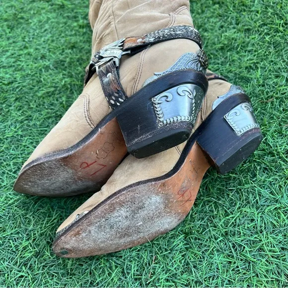 ❣️SALE❣️ Rare VINTAGE ZODIAC USA LADIES COWBOY Leather BOOTS Heels Western