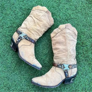 ❣️SALE❣️ Rare VINTAGE ZODIAC USA LADIES COWBOY Leather BOOTS Heels Western