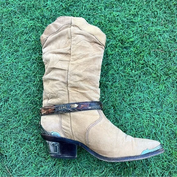 ❣️SALE❣️ Rare VINTAGE ZODIAC USA LADIES COWBOY Leather BOOTS Heels Western