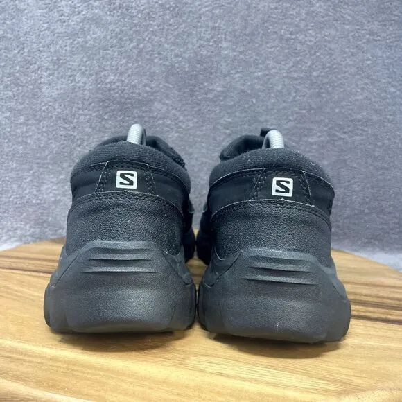Salomon Contagrip CX Snow Clog Mule Slip-On Winter Black Suede Men's Size 9.5