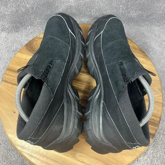 Salomon Contagrip CX Snow Clog Mule Slip-On Winter Black Suede Men's Size 9.5