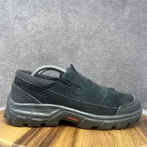 Salomon Contagrip CX Snow Clog Mule Slip-On Winter Black Suede Men's Size 9.5