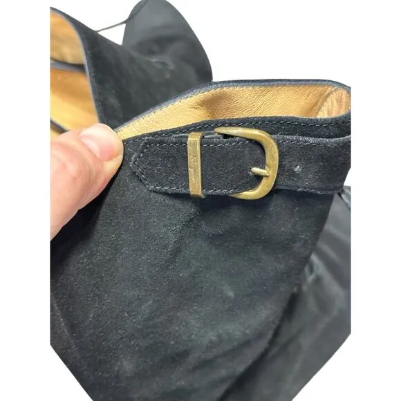 Salvatore Ferragamo Black Suede Lace Up Boots