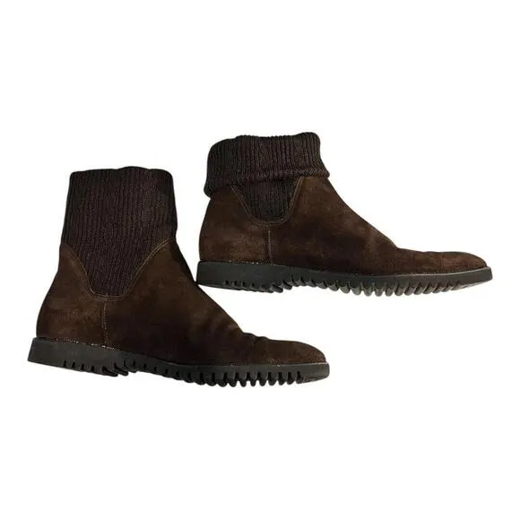Salvatore Ferragamo‎ Brown Leather Chelsea Boots, Men's Size 5, Women's 7