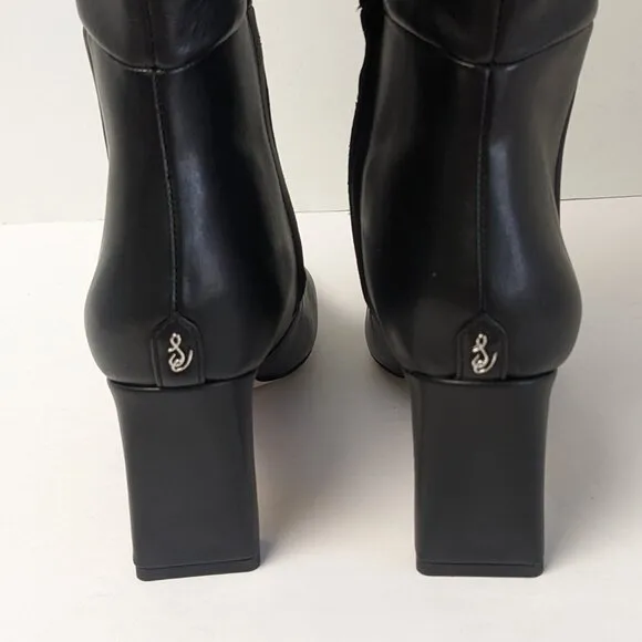 Sam Edelman Sylvia Knee High Boots, Black Leather, Women's 8