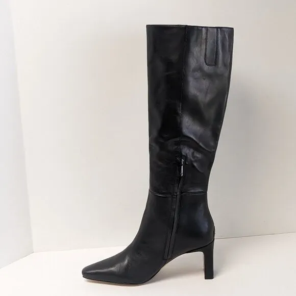Sam Edelman Sylvia Knee High Boots, Black Leather, Women's 8
