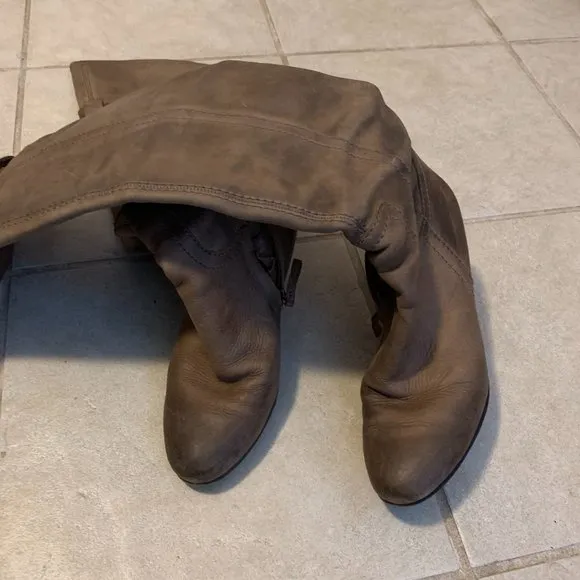 Sam Edelman taupe over the knee boots leather 8.5