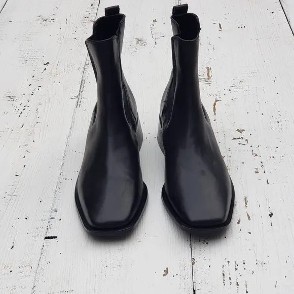 Sam Edelman Thelma Square Toe Women Sz 10 41 Ankle Leather Boots Black NEW
