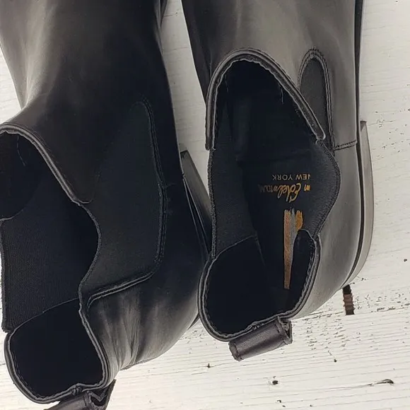 Sam Edelman Thelma Square Toe Women Sz 10 41 Ankle Leather Boots Black NEW