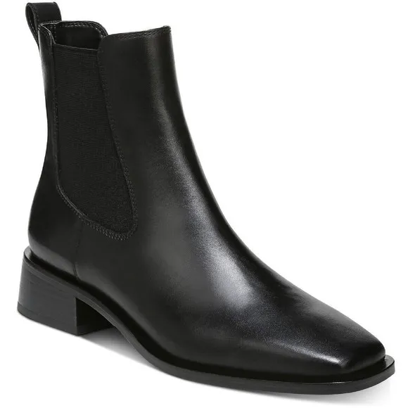 Sam Edelman Thelma Square Toe Women Sz 10 41 Ankle Leather Boots Black NEW