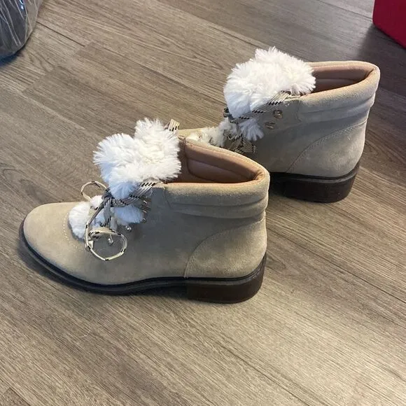Sam Edelman Darrah 2 Tan Suede Lace Up Ankle Boots