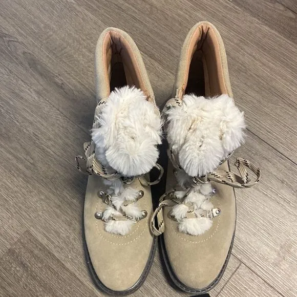 Sam Edelman Darrah 2 Tan Suede Lace Up Ankle Boots