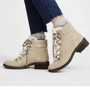 Sam Edelman Darrah 2 Tan Suede Lace Up Ankle Boots