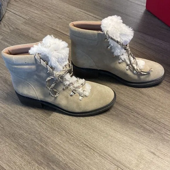 Sam Edelman Darrah 2 Tan Suede Lace Up Ankle Boots