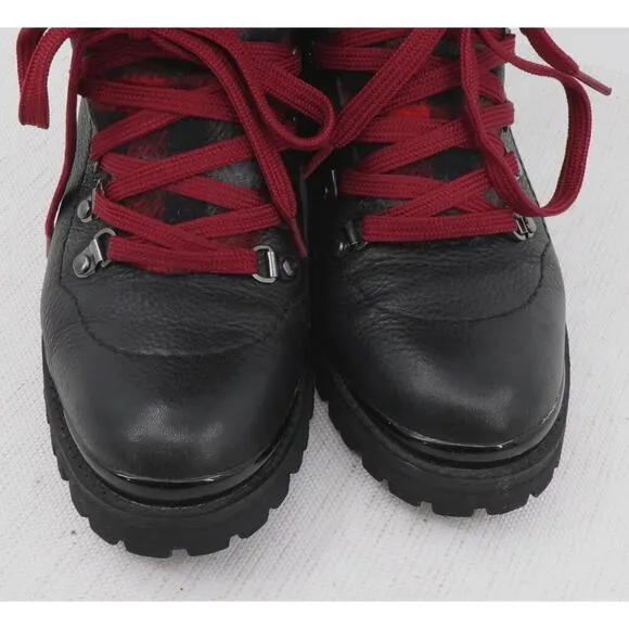 Santana Canada Niko Boots Womens 7 Black Red Plaid Leather Rubber Gorpcore