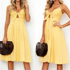 Sassy Sweetheart Smock Dress - Yellow