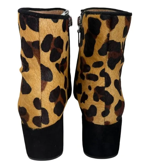 SCHUTZ Mery Leopard-Print Faux‎ Fur Boots NIB Size 5.5 B