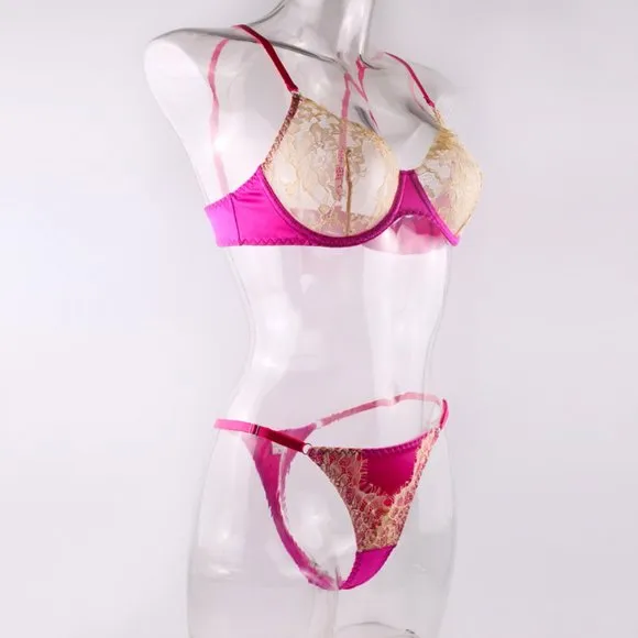 Set 2-Pcs Wear Panty Satin Women’s Kink Lingerie Set