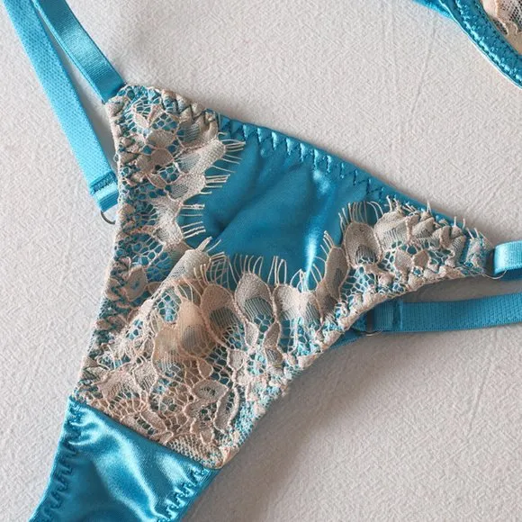 Set 2-Pcs Wear Panty Satin Women’s Kink Lingerie Set